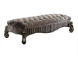 Versailles Fabric & Antique Platinum Bench - Ornate Home