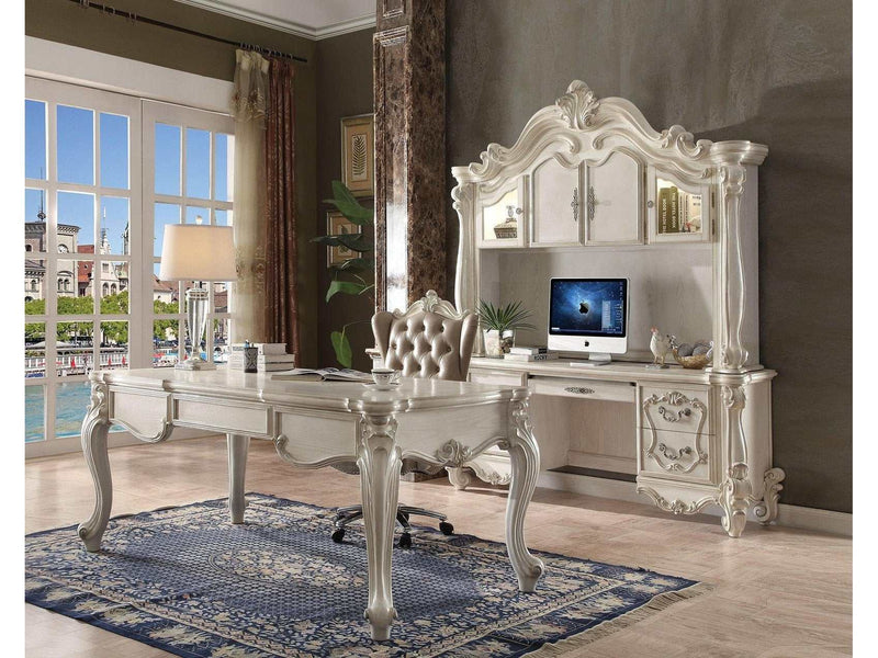 Versailles Vintage Gray PU & Bone White Office Chair - Ornate Home