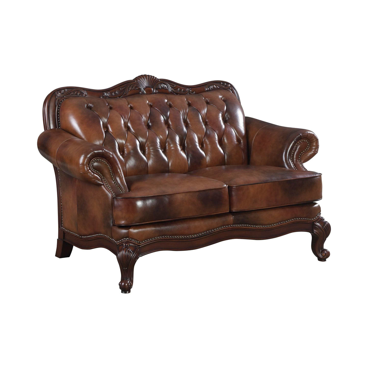 Victoria TriTone & Brown Loveseat - Ornate Home