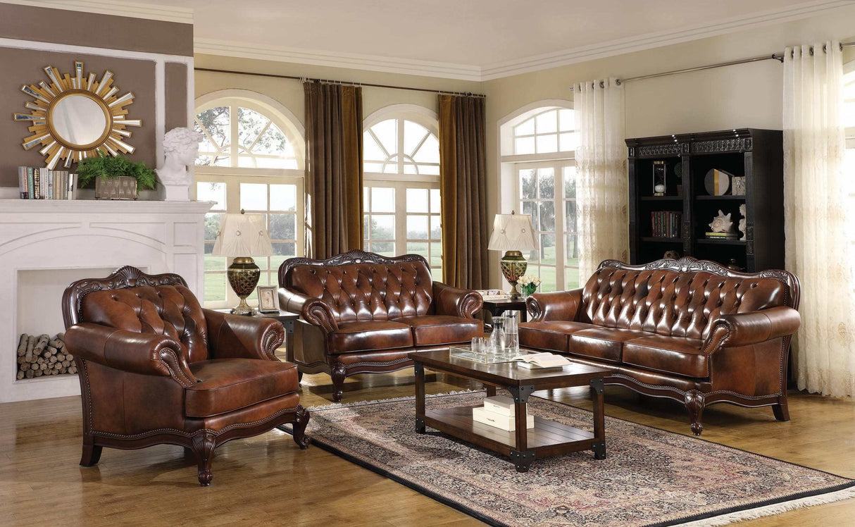 Victoria TriTone & Brown Loveseat - Ornate Home