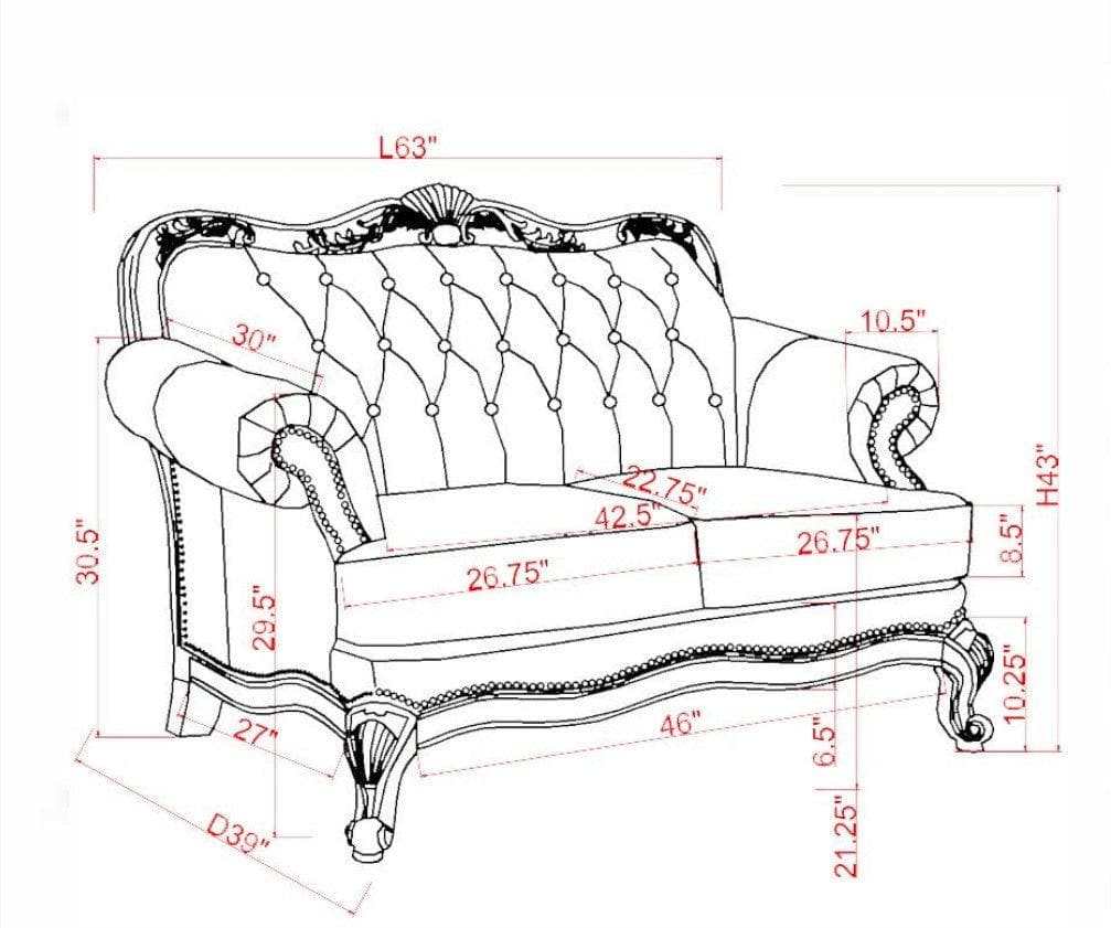 Victoria TriTone & Brown Loveseat - Ornate Home