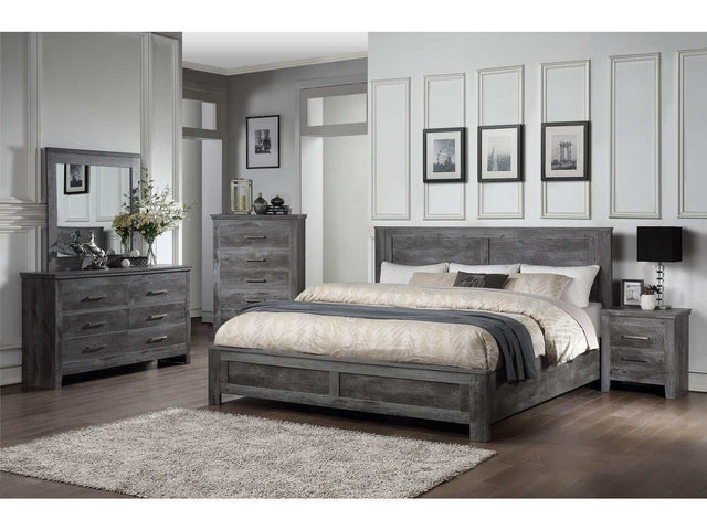 Vidalia Rustic Gray Oak Eastern King Bed - Ornate Home