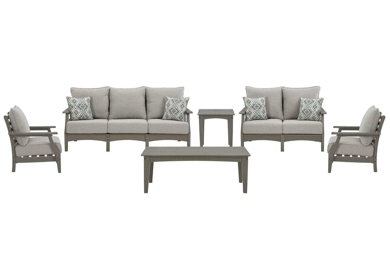 Visola 6-Piece Outdoor Sofa and Loveseat Set - Ornate Home