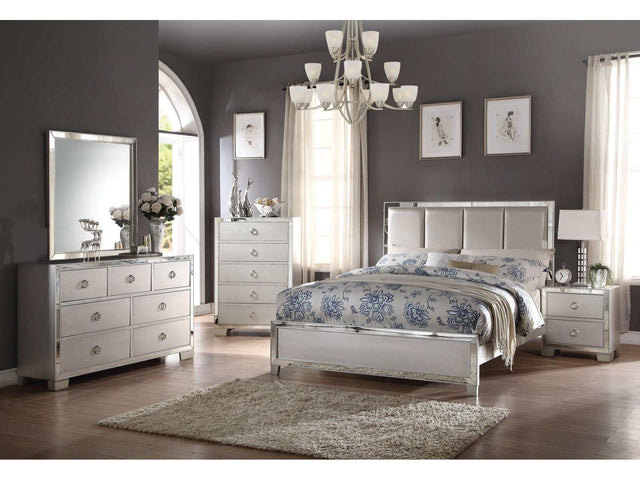 Voeville II Platinum PU & Platinum Eastern King Bed - Ornate Home