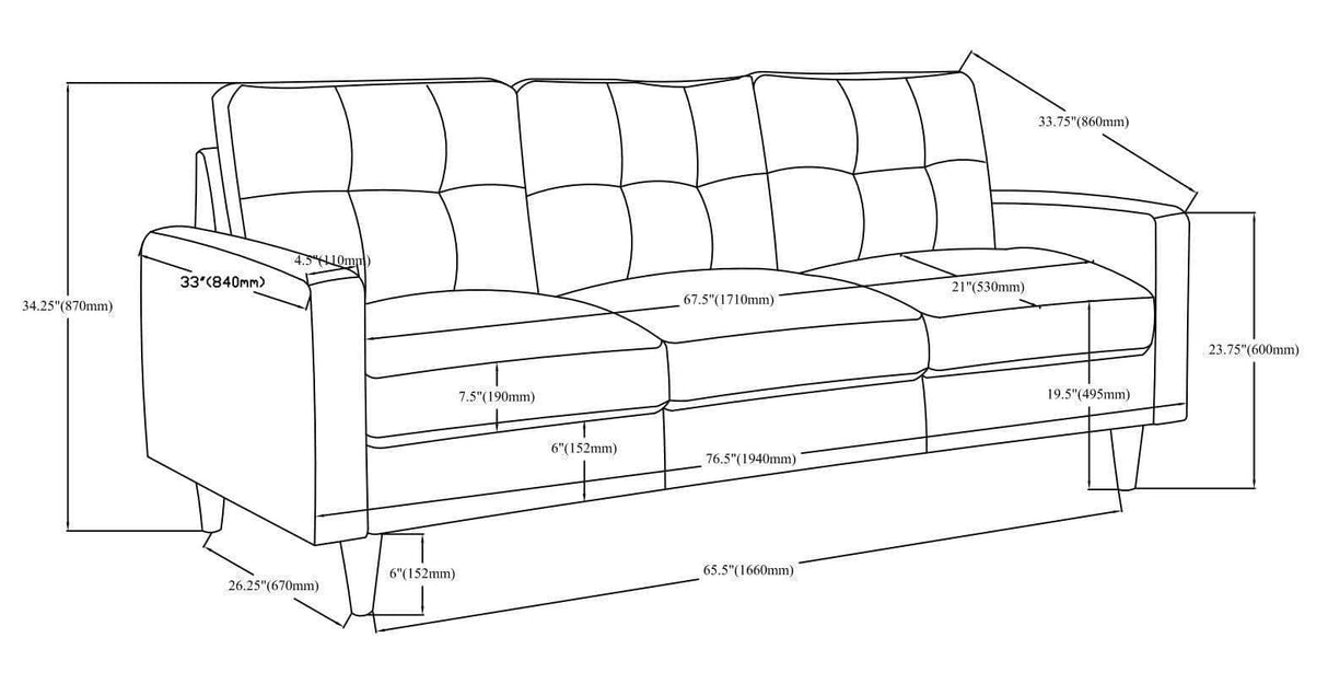 Watsonville Grey Stationary Sofa - Ornate Home