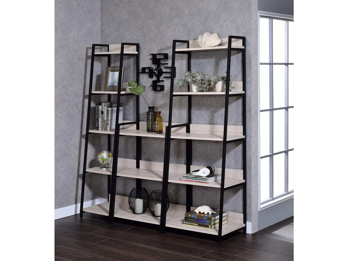 Wendral Natural & Black Bookshelf (5Tier, 16"L) - Ornate Home