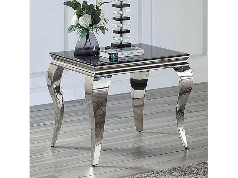 Wetzikon Black & Silver End Table - Ornate Home