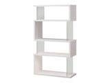 Emelle White Glossy & Clear Bookcase - Ornate Home