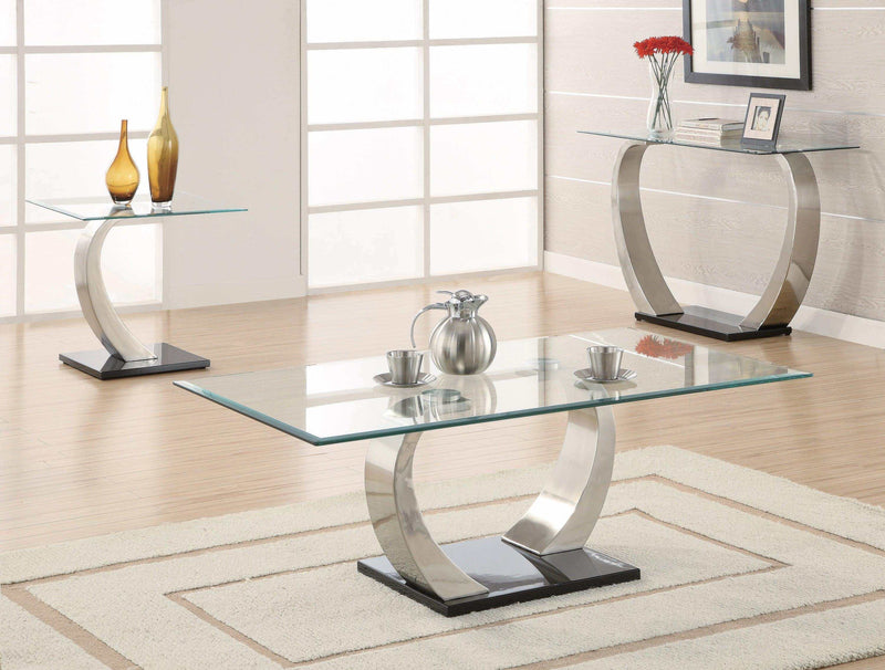 Willemse Clear & Satin Glass Top Coffee Table - Ornate Home