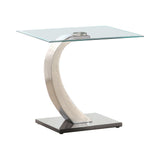 Willemse Clear & Satin Glass Top End Table - Ornate Home