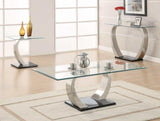 Willemse Clear & Satin Glass Top End Table - Ornate Home