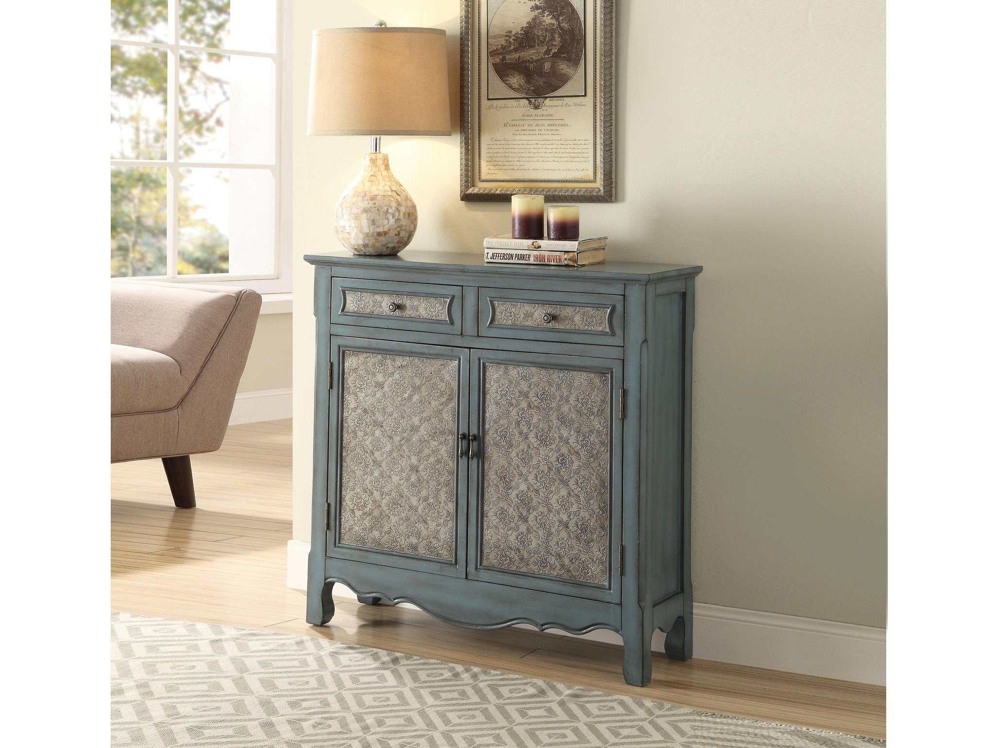 Winchell Antique Blue Console Table - Ornate Home