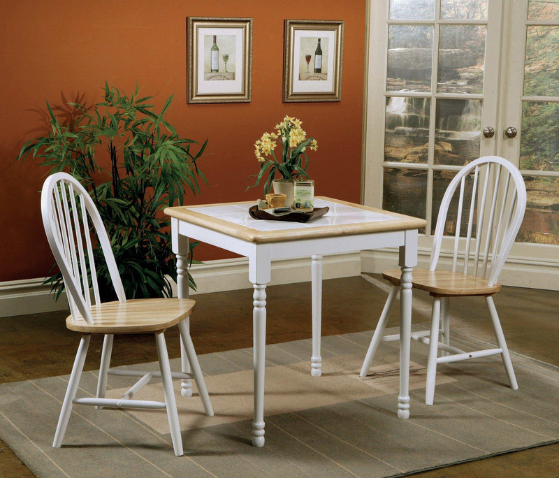 Windsor Natural Brown & White Side Chairs (Set of 4) - Ornate Home
