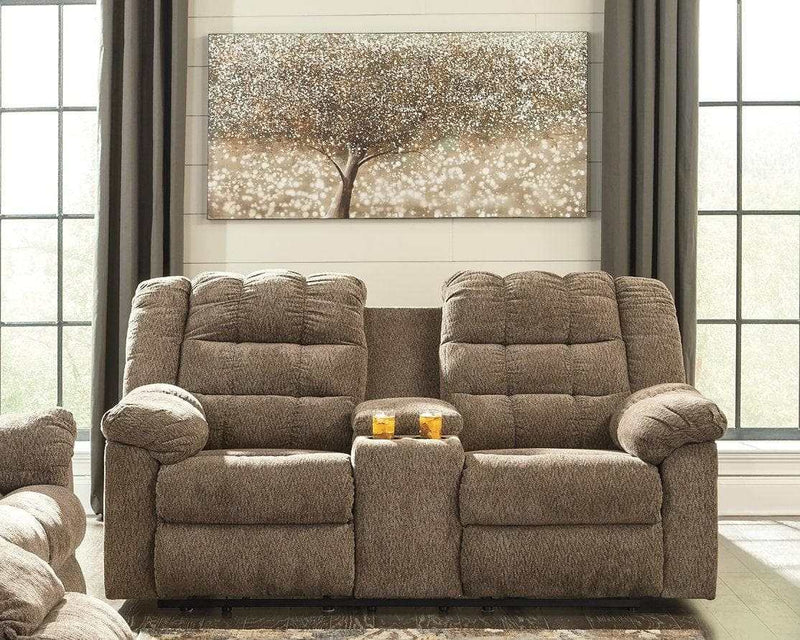 Workhorse Reclining Loveseat with Console - Ornate Home