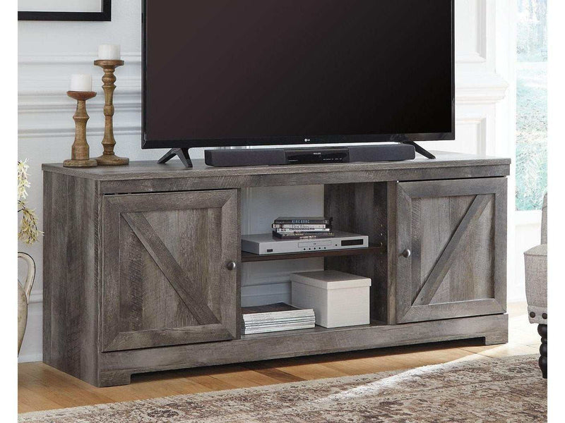 Wynnlow Gray 63" TV Stand w/Fireplace Option - Ornate Home
