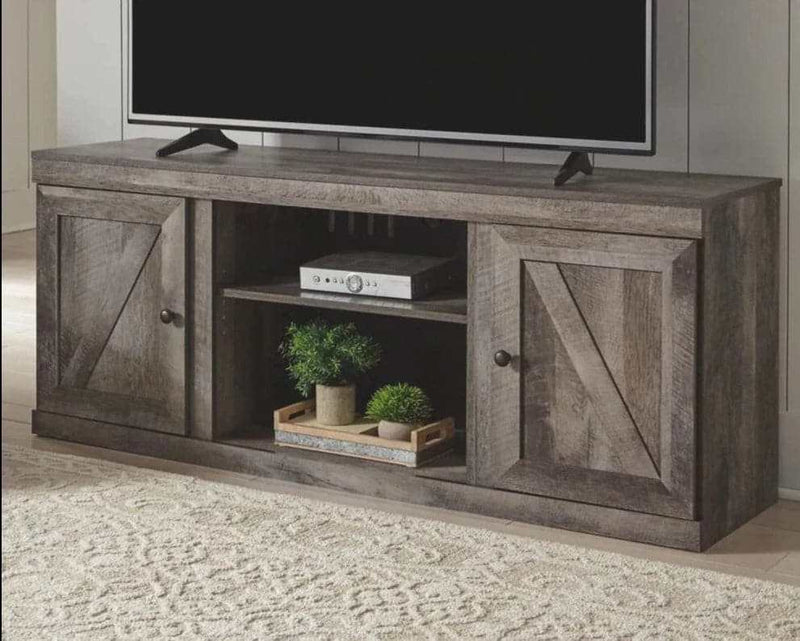 Wynnlow Gray 63" TV Stand w/Fireplace Option - Ornate Home
