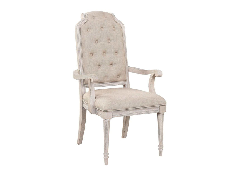 Wynsor Fabric & Antique Champagne Arm Chair - Ornate Home