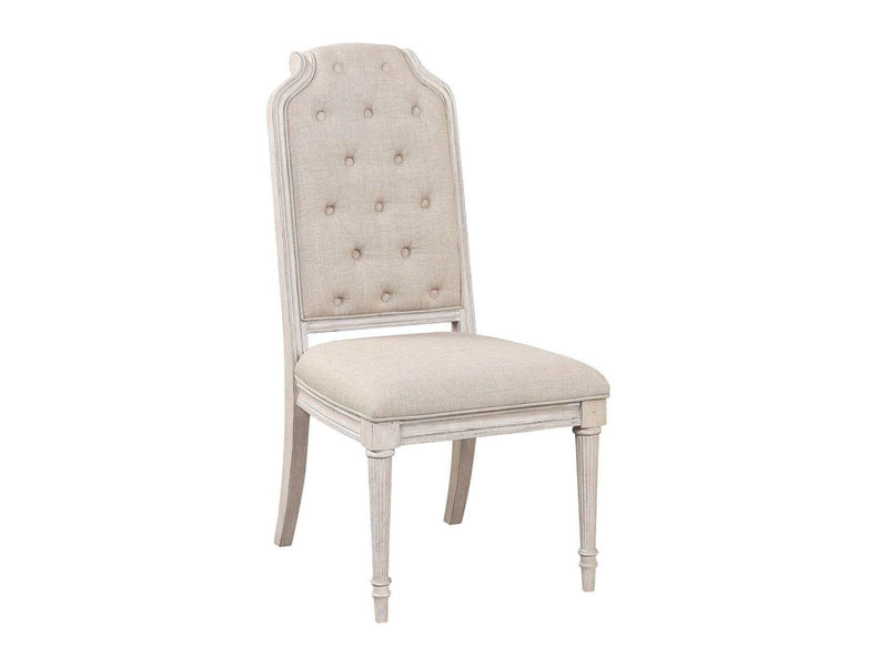 Wynsor Fabric & Antique Champagne Side Chair - Ornate Home