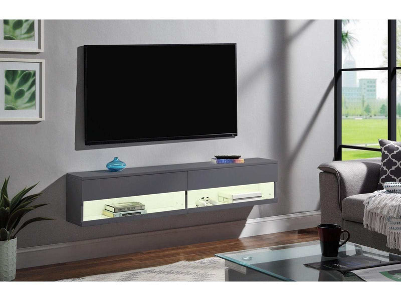Ximena Floating / Wall-Mounted TV Stand w/ LED - Ornate Home