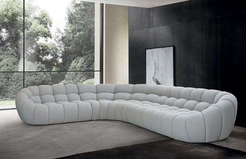 Yolonda Modern Light Gray Curved Sectional Sofa - Ornate Home