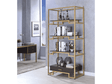 Yumia Gold & Clear Glass Bookshelf - Ornate Home