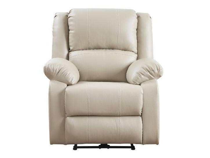 Zuriel - Beige Faux Leather - Power Recliner Chair - Ornate Home