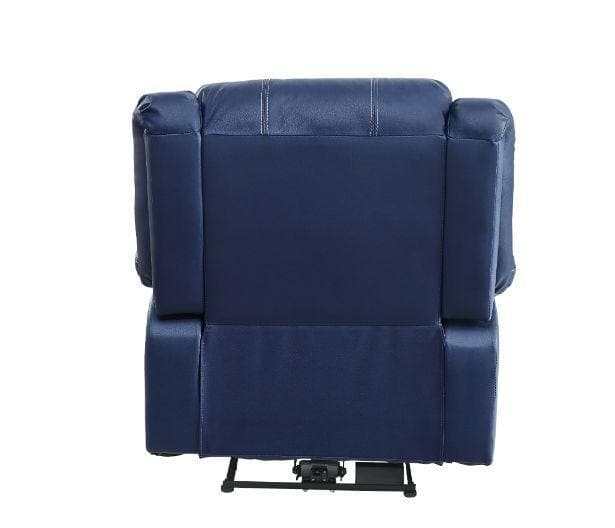 Zuriel Blue Faux Leather Power Recliner Chair - Ornate Home