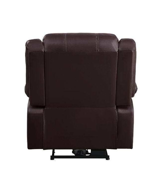 Zuriel - Brown Faux Leather - Power Recliner Chair - Ornate Home
